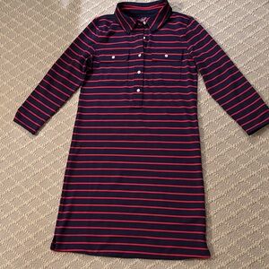 Vineyard Vines Striped Navy and Red Performance Dress